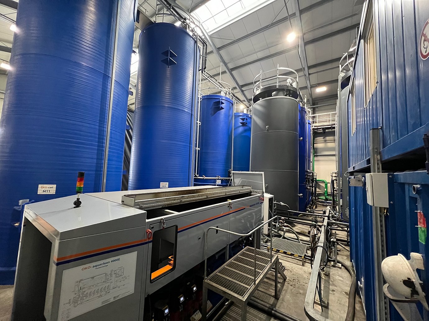 Blick in die CP-Anlage der RESTOil GmbH & Co. KG in Geiersthal
